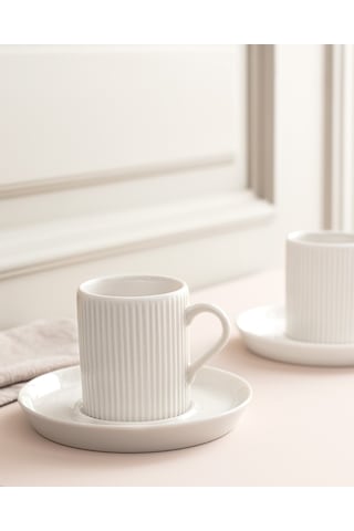 Madame Coco Ligne 2 'li Kahve Fincan Seti - Beyaz - 90 Ml Fınc000000006190ml-beyaz
