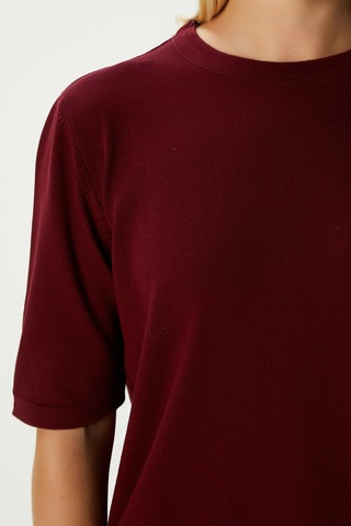 Ritnice Viscose Doku Next Premium Selection Bordo Yarım Kol Triko Kazak Bordo