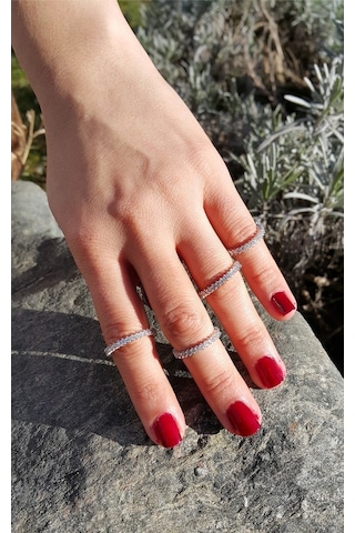 Gümüş Tek Sıra Tamtur Alyans Yüzük