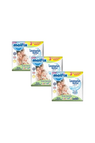 Molfix Ferah Temizlik Izotonik Sulu Mendil 3 X 3'Lü Avantaj Paketi 540 Yaprak