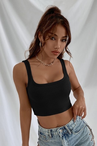 Epilons Zenvial Kadın Siyah Kalın Askılı Crop Top Büstiyer Zenviall2