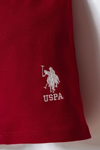 U.s. Polo Assn. Erkek Bebek Beyaz Şort Takım Kırmızı