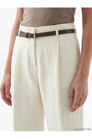 Lcwaıkıkı Classic Beyaz Beli Kemerli Kadın Kumaş Pantolon