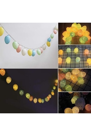 Buffer 10lu Renkli Yumurta Şeklinde Dekoratif Dolama Led Aydınlatma