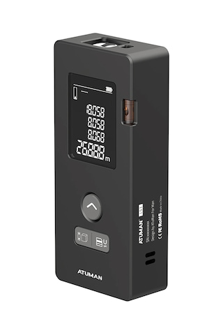 Reedark 60m Lazer Mesafe Ölçer, 2mm Hassasiyetli, 2.0" Işıklandırmalı Ekran, Abs Gövde, İnfrared Ölçüm Aleti Siyah