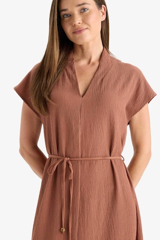 Defacto Regular Fit V Yaka Bağlamalı Midi Elbise F4673ax25hsbn101 Kahve