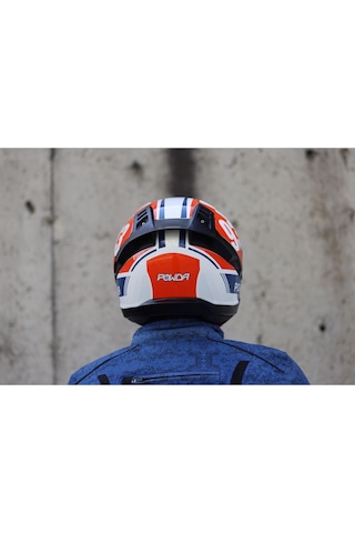 Twister 93 Beyaz-mavi-turuncu Kask C2 Beyaz