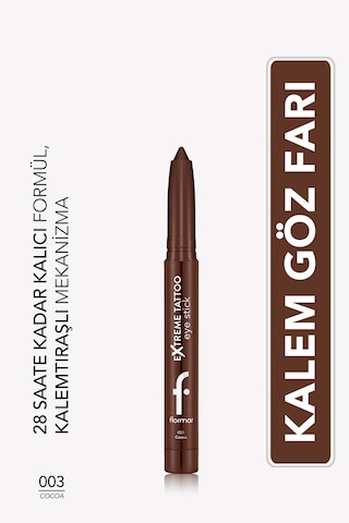 Flormar Extreme Tattoo Mat & Işıltılı Asansörlü Kalemtıraşlı Jel Göz Kalemi & Far Stick 8682536118989 003cocoa