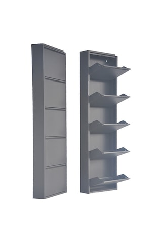 5'li Metal Ayakkabılık - Antrasit