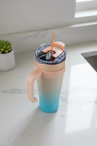 Horizon Pipetli Termos Bardak Turkuaz 1000ml B6838 Turkuaz