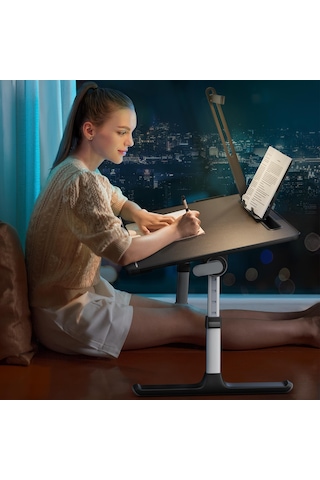Bix Saiji K8 Ultimate Çok Fonksiyonlu Ayarlı Led Işıklı Çalışma Masası Siyah Siyah