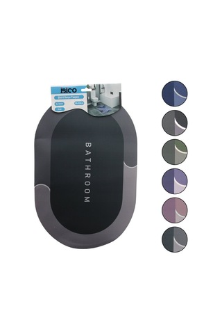 İbico İ21-007 Oval Mat Renkler Su Emici Sihirli Banyo Paspası 38x58cm Diğer