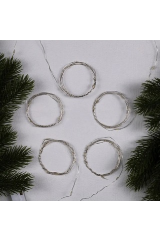 Luazon Lighting Pilli Çelenk Belir, 5'li Set 178235775 Beyaz