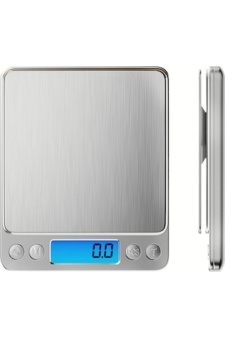 3kg/0.1gr A Kalite Çelik Hassas Elektronik Dijital Kuyumcu Eczane Aktar Mutfak Terazisi-tartısı Gri