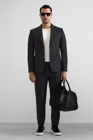 Süvari Siyah Slim Mono Yaka Düz Torba Cep 6 Drop Takım Elbise Tk1006900382-s09 Siyah
