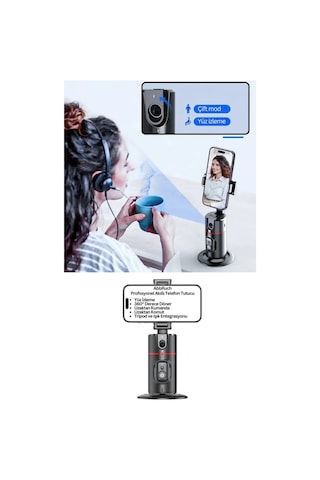 Profesyonel 360 Derece Yüz Takipli Gimbal Telefon Sabitleyici Tripod Fotoğraf/video/selfie/reels