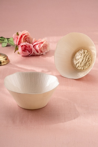 Emsan Golden 2 Parça Cam Konik Kase 21 Cm Gold