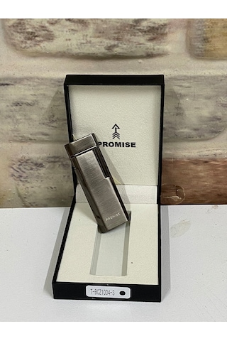 Promise Marka Füme Renk Gazlı İnce Kişiye Özel Çakmak