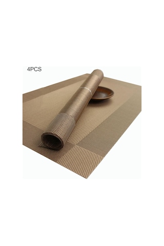 Şampanya Termal 4 Adet/takım Kaymaz Servis Altlığı Yalıtım Ev Ürün Pedi Yemek Masası Mat Şampanya