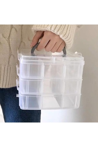 1 Adet Şeffaf Mücevher Saklama Kutusu Büyük Kapasiteli Bitirme Kutusu Kolye Yüzük Küpe Saklama Kutusu Mücevher Kutusu Süs Kutusu A