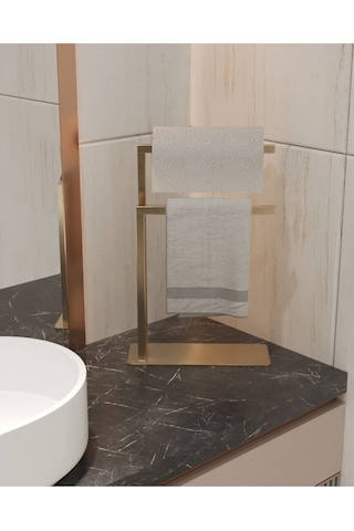 Aju Havluluk Tezgah Üzeri Kağıt Havluluk Ev Banyo Dekorasyonu Paslanmaz Metal Montaj Gerektirmez Gold Gold