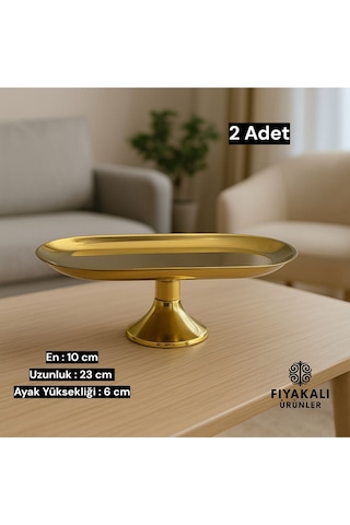 10x23 Cm Ayaklı Kayık Gold Sunumluk,çerezlik,kahvaltı Tabağı,sunum Tabağı,kozmetik,takı Tabağı Gold