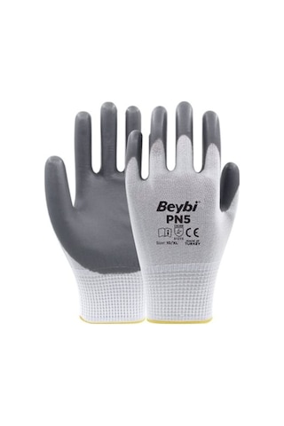 Ücretsiz Kargo 12Çift Beybi Pn5 Gri Polyester Örme Nitril Eldiven
