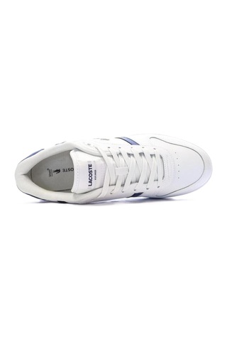 Lacoste T-clip Leather Mens Sneaker Hakiki Deri Günlük Spor Ayakkabı Beyaz Mavi Beyaz