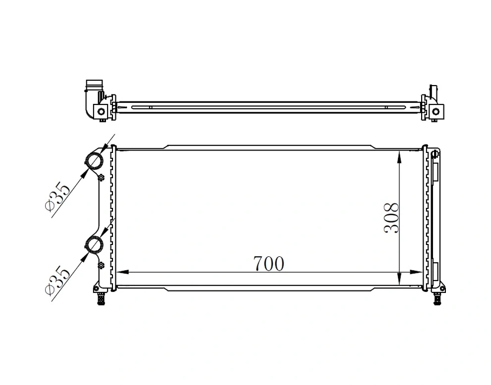Radyatör Brazing Doblo 1.9 Jtd-1.3mtj Mek Ac Klimasız 700x305x38 -46807378 55174187 51779233 51861635