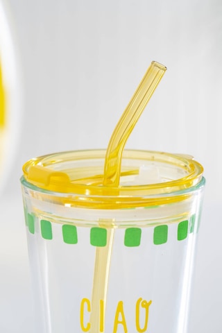Acar Vicenza Pipetli Cam Bardak Sarı - 400 Ml