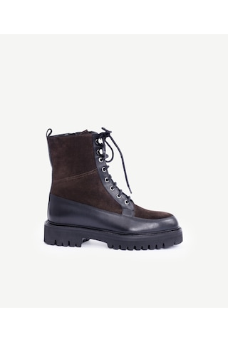 Yargıcı Kalın Tabanlı Deri Bağcıklı Postal Bot 25kkay4021x 003 Kahverengi