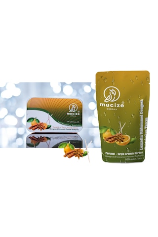 Mucize 2"li Set Portakal-tarçın Aromalı Kürdan Metal Kutu Doypak