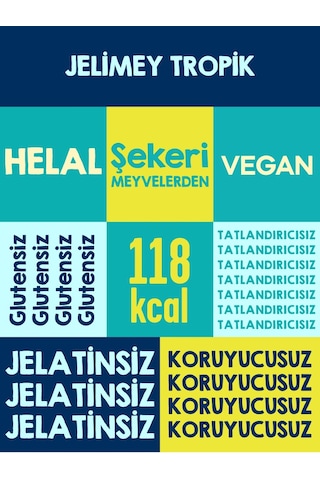 Mixmey Tropik Jelimey Meyve Bar Paketi 18’li | Vegan, Glutensiz, Koruyucusuz (18 ADET)