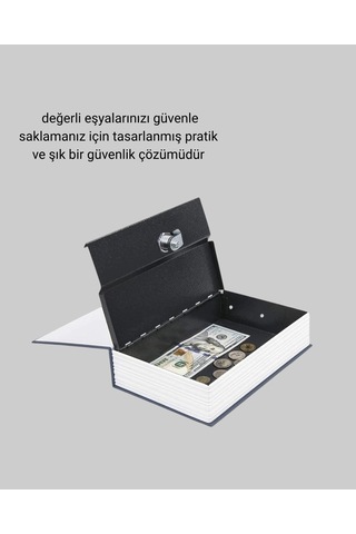 Gizli Kitap Kasa Metal Gövdeli, Anahtarlı 01