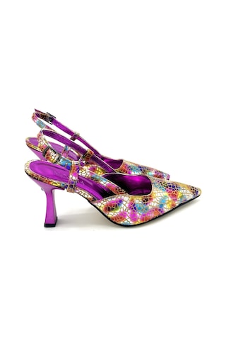 Nostra Shoes Karışık Emily Kadın Topuklu Ayakkabı Fuşya - Çok Renkli