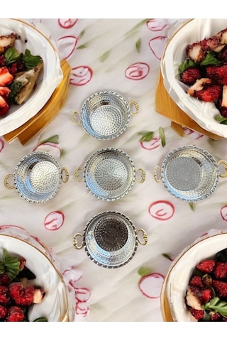 5'li Çekiç Dövme Bakır Kahvaltılık