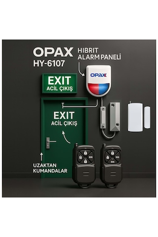 Opax Hy 6107 Kablolu /kablosuz Acıl Çıkış Kapısı Alarm Sistemi