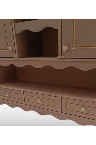 Hobi Adn 90357 Mutfak Dolap Terek Klasik Model Cnc Kesim Ahşap Mdf Ham El Yapım