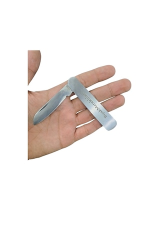 Metal Saplı Kamp Çakı 16cm Toplam Uzunluk No1 Gümüş
