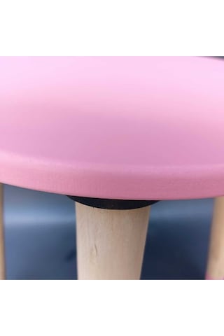 Na Neşeli Ahşap Pembe Ahşap Çocuk Taburesi.çocuk Sandalyesi.çalışma Masası Taburesi.renkli Tabure.çocuk Odası Pembe