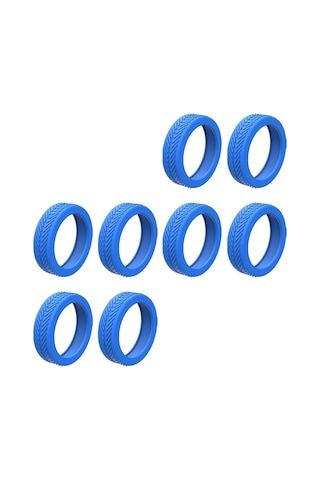 Homyl 8x Silikon Bagaj Jantı 1.9inç-2.5inç Tekerlekler Mavi Mavi