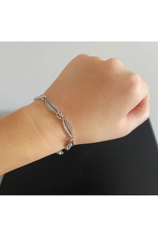 Oriental Kuyumculuk Jewellery Telkari Gümüş Bileklik Gri