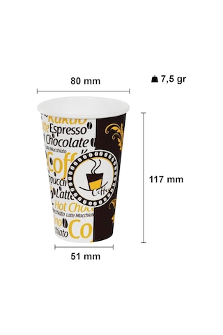 Aygün Cup 12 Oz Beyaz Kapaklı Karton Bardak 300 Ml - 100'lü Latte Bardağı Diğer