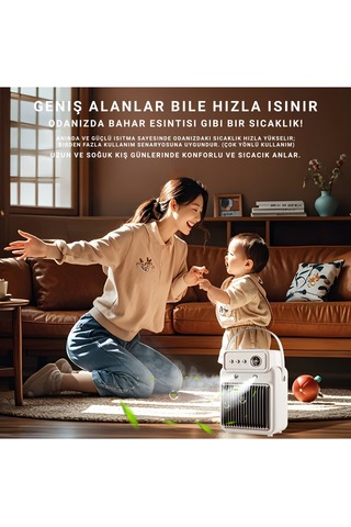 Masaüstü Nemlendiricili Fanlı Isıtıcı, 2000w 3 Kademeli Hızlı Hava Isıtıcı Xh-1202