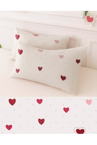 Lionas Desenli Pamuklu Kalpli Desen Yastık Kılıfı 2 Adet 50 X 70 Cm Bordo