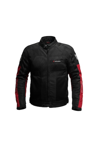 Motosiklet Mont 4 Mevsim Dynamic V2 Siyah-kırmızı Motorcu Montu