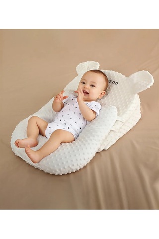Sunveno U Şekilli Bebek Yastığı + 10 & 15 Eğim Pedi, Polimer Dolgu, Anti-dökülmeli Yastık Kılıfı Çok Renkli