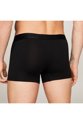 Tommy Hilfiger Trunk 3'lü Siyah Bantlı Lüks Erkek Siyah Boxer