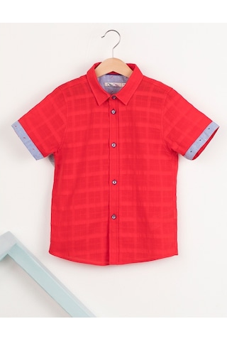 Denokids Ollie&Olla Kırmızı Erkek Çocuk Gömlek Çok Renkli