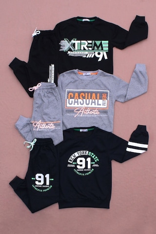 Fyk Kids Yuvarlak Yaka 3'lü Erkek Çocuk Eşofman Takımı Çok Renkli